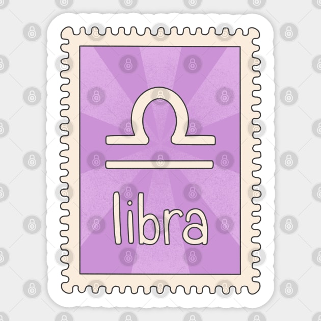 Libra Zodiac Sign Stamp Sticker by SRSigs